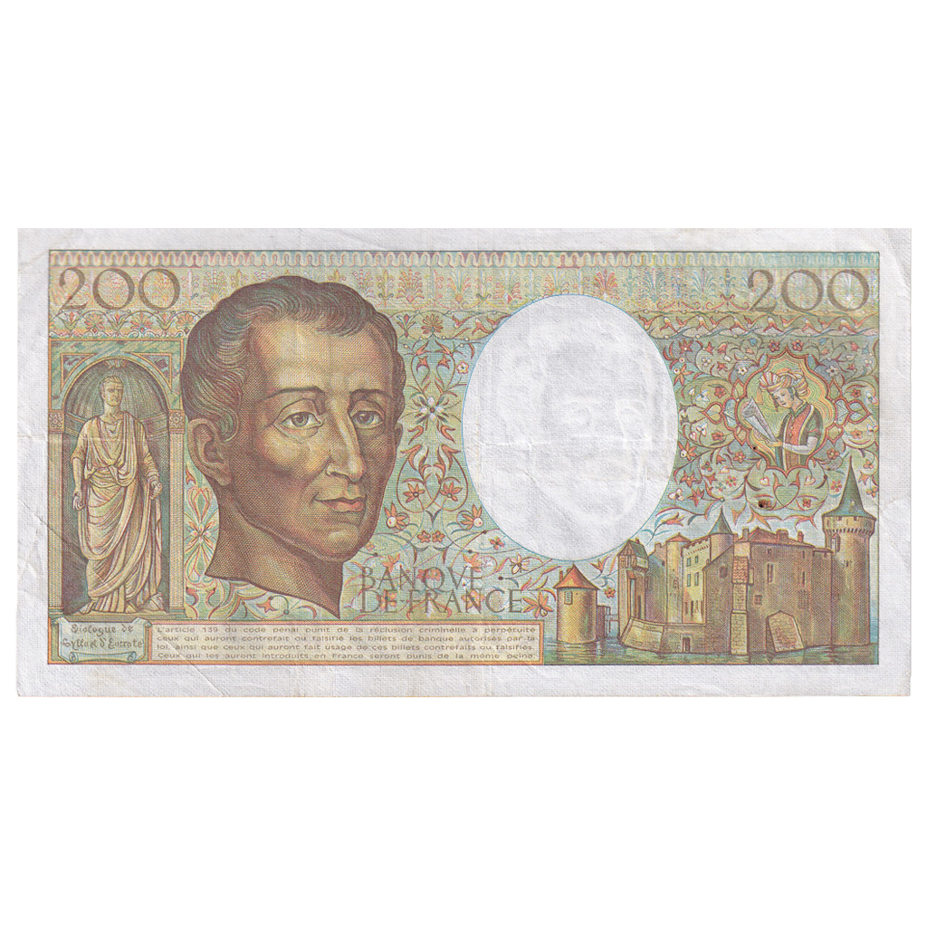 France, 200 Francs, Montesquieu, 1982, H.012, EF(40-45), Fayette:70.02, KM:155a