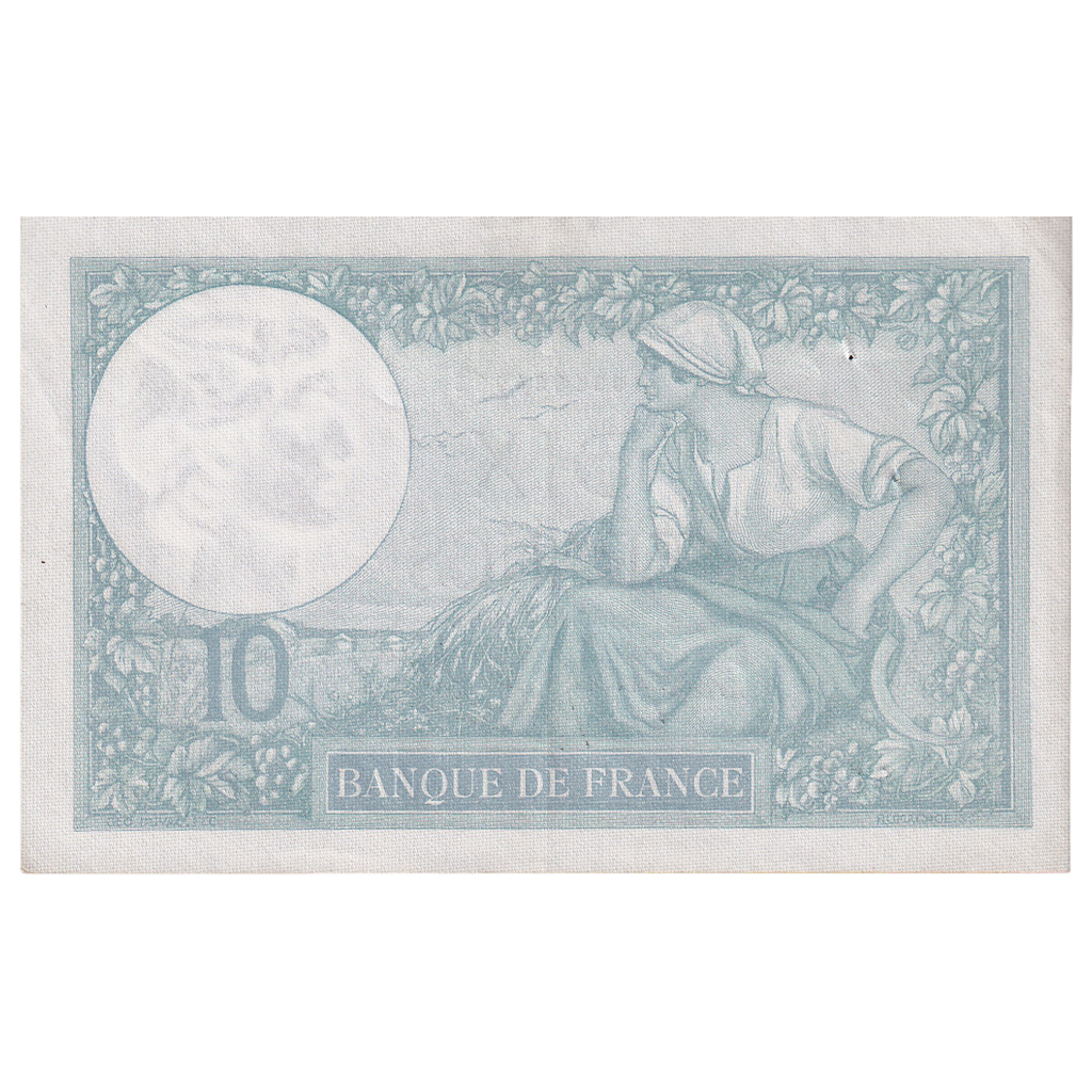 France, 10 Francs, Minerve, 1940, K.77274, AU(55-58), Fayette:07.16, KM:84