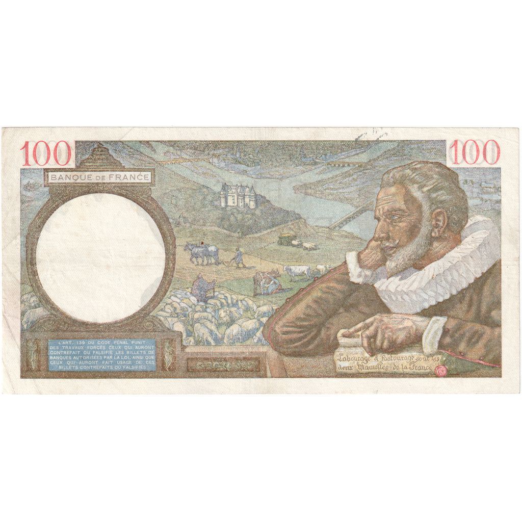 France, 100 Francs, Sully, 1940, M.11758, EF, Fayette:26.31, KM:94