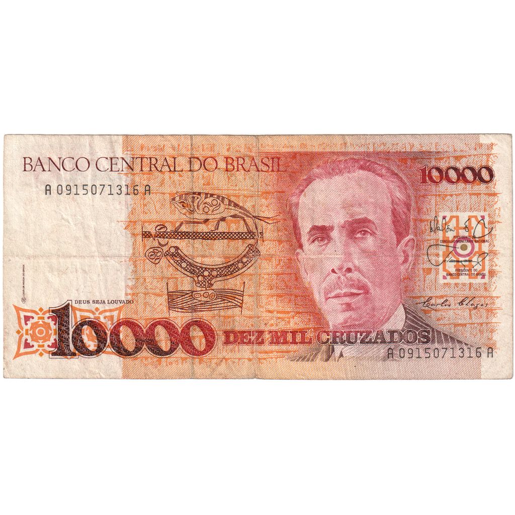 Brazil, 10,000 Cruzados, 1988, KM:215a, EF