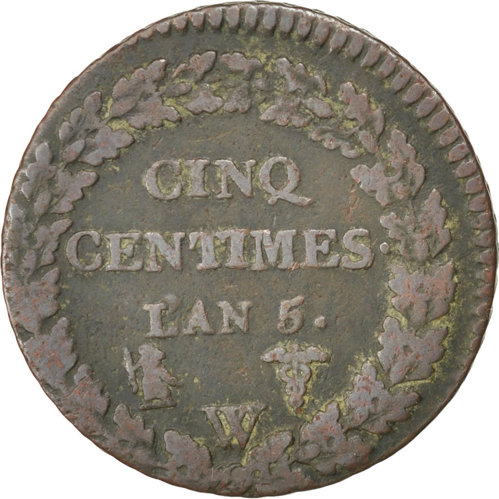 Coin, France, Dupré, 5 Centimes, 1796, Lille, , Bronze, KM:640.11