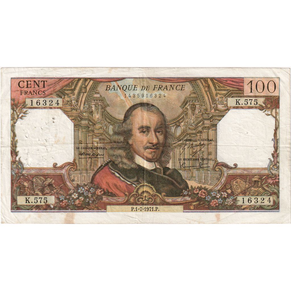 France, 100 Francs, Corneille, 1972-05-04, K.575, VF(20-25)