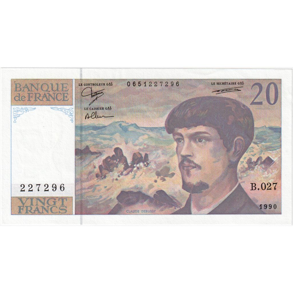 France, 20 Francs, Debussy, B.027, UNC(65-70)