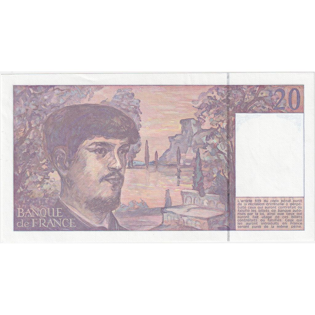 France, 20 Francs, Debussy, B.027, UNC(65-70)