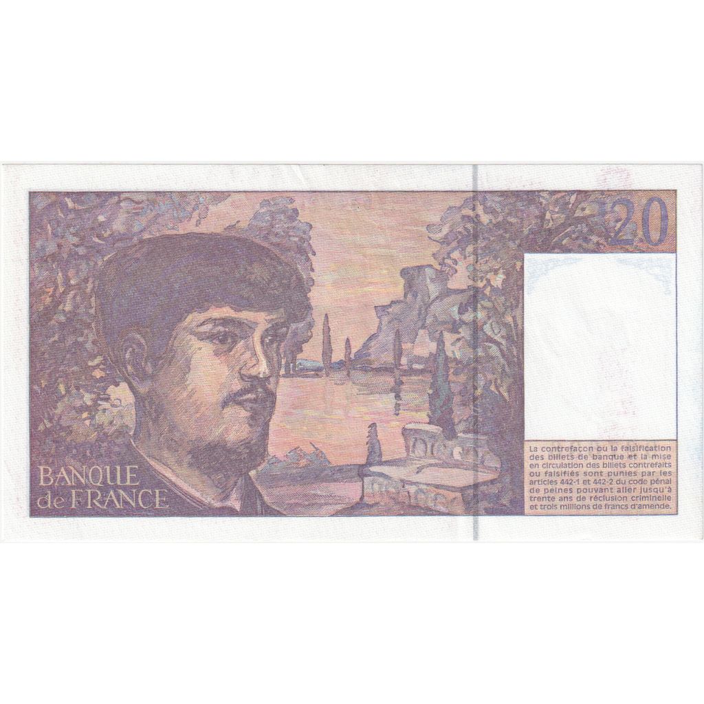 France, 20 Francs, Debussy, D.057, UNC(63)