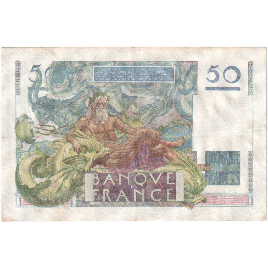 France, 50 Francs, Le Verrier, 1949-05-19, B.138, AU(55-58)