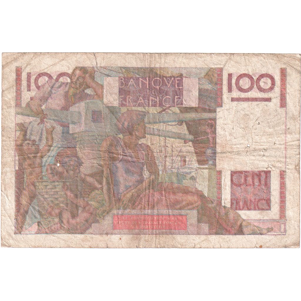 France, 100 Francs, Jeune Paysan, 1950-11-16, C.383, VG(8-10)