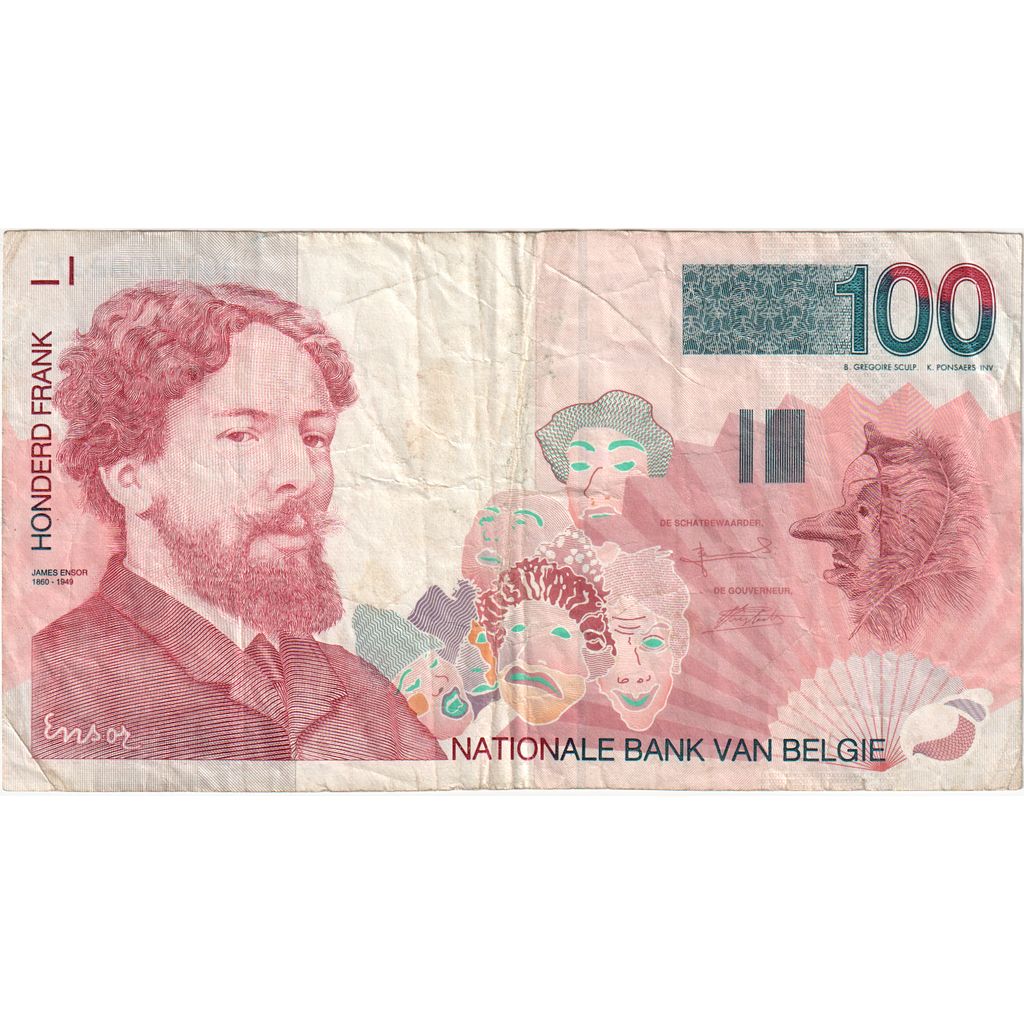 Belgium, 100 Francs, VF
