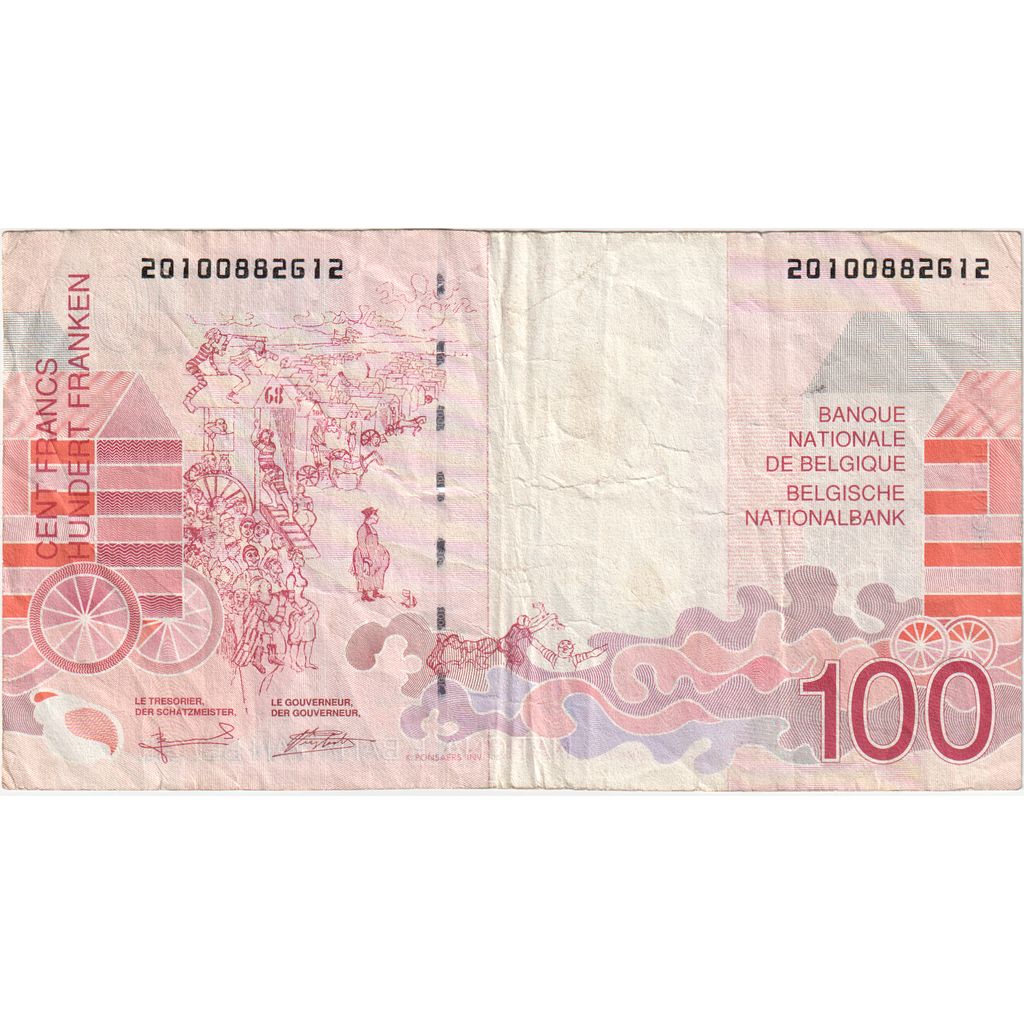 Belgium, 100 Francs, VF