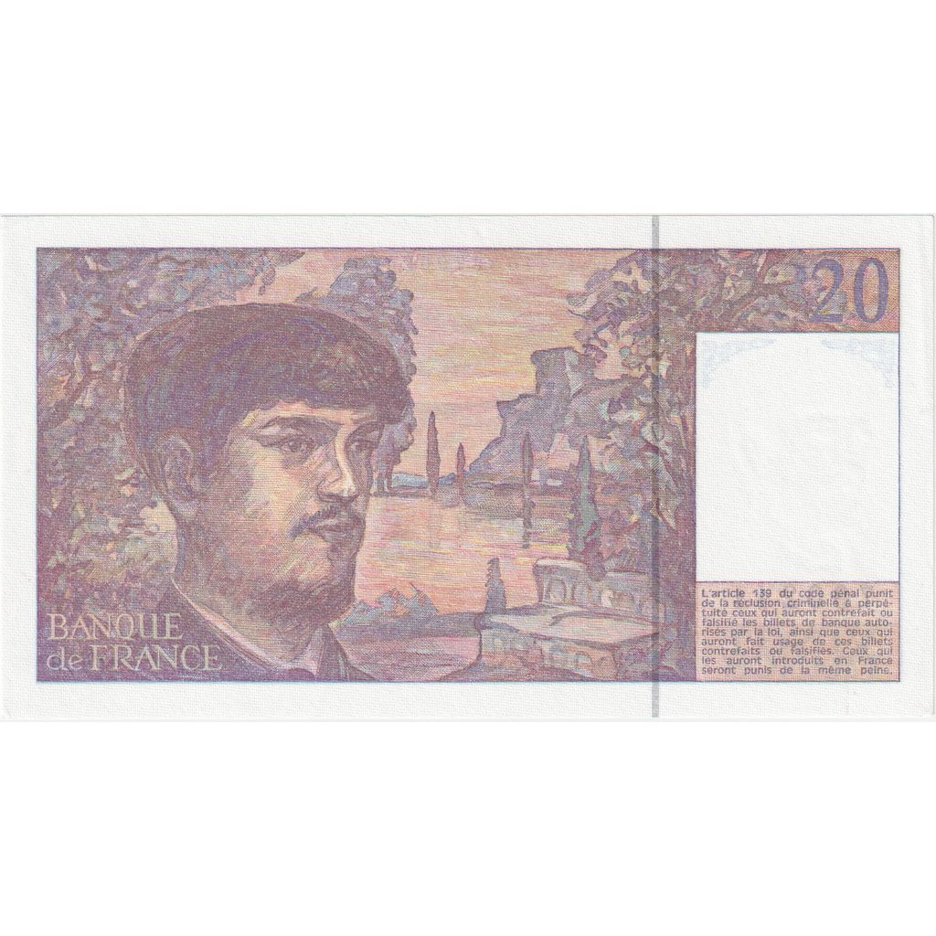 France, 20 Francs, Debussy, O.044, UNC(65-70)