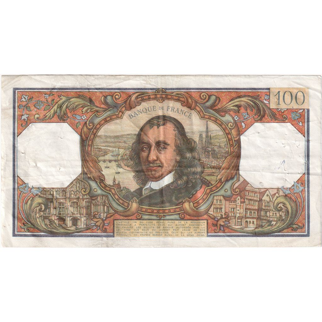 France, 100 Francs, Corneille, 1968-09-05, K;353, VF(20-25)
