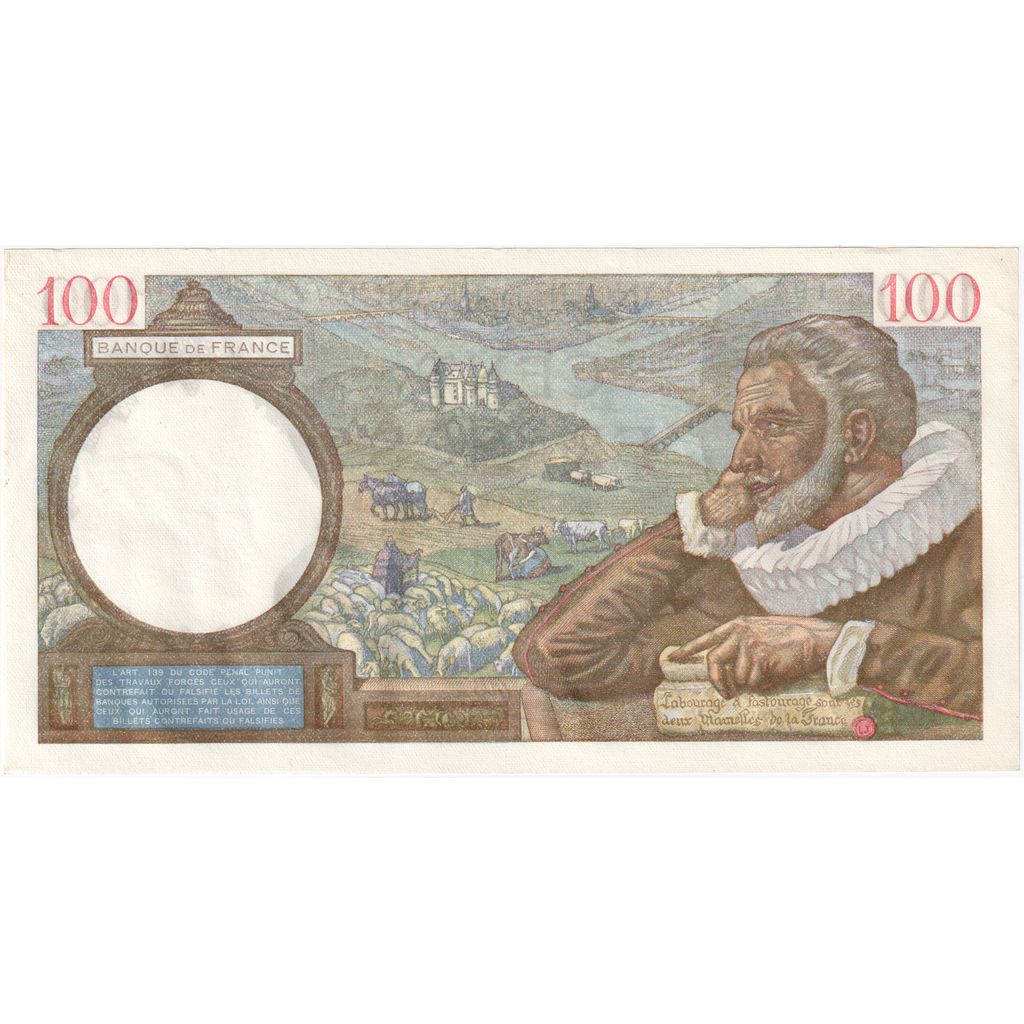 France, 100 Francs, Sully, 1941-04-03, W.20233, UNC(63)