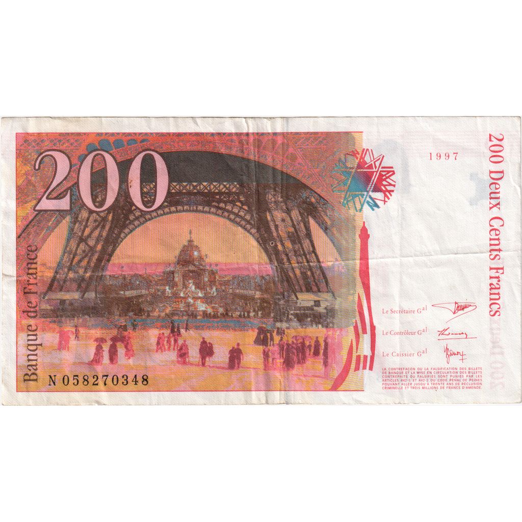 France, 200 Francs, Eiffel, N.058, EF(40-45)
