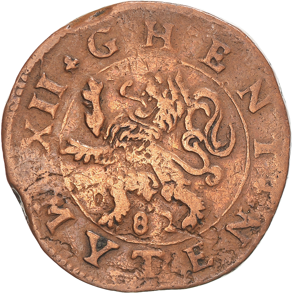 Coin, Spanish Netherlands, 12 myten, 1582, Gand, , Copper