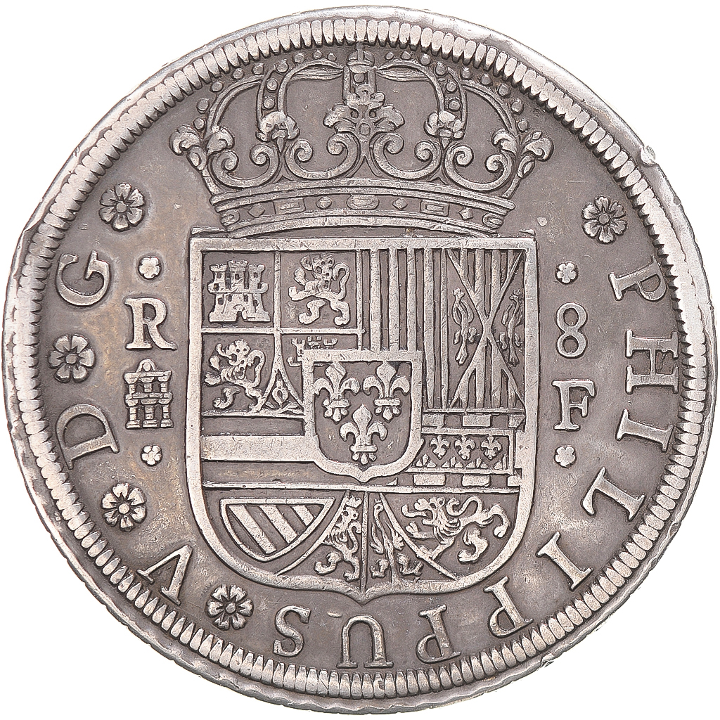 Coin, Spain, Philip V, 8 Reales, 1728, Segovia, , Silver, KM:336.1