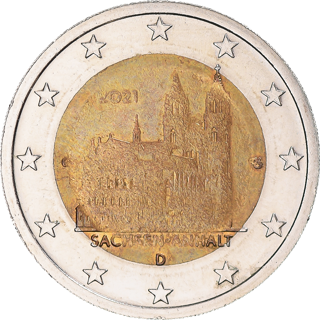 Deutschland, 2 Euro, 2021, Karlsruhe, insert erroné, SS, Bi-Metallic
