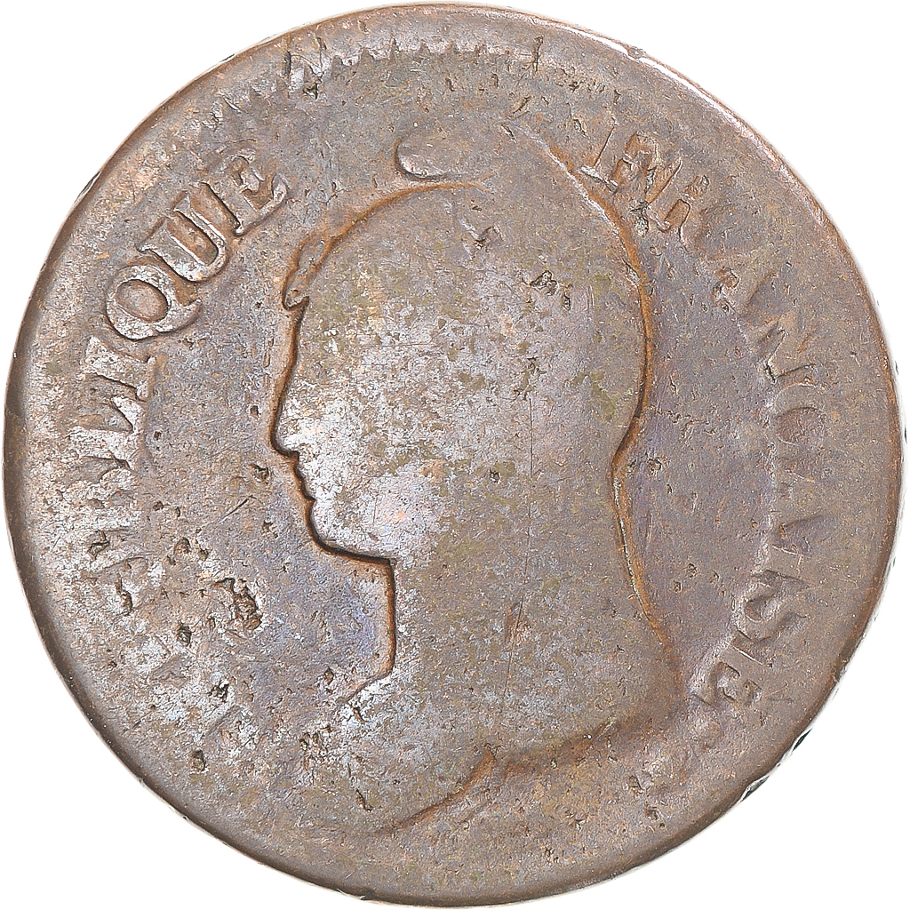 Coin, France, Dupré, Decime, AN 8, Metz, , Copper, Gadoury:187a