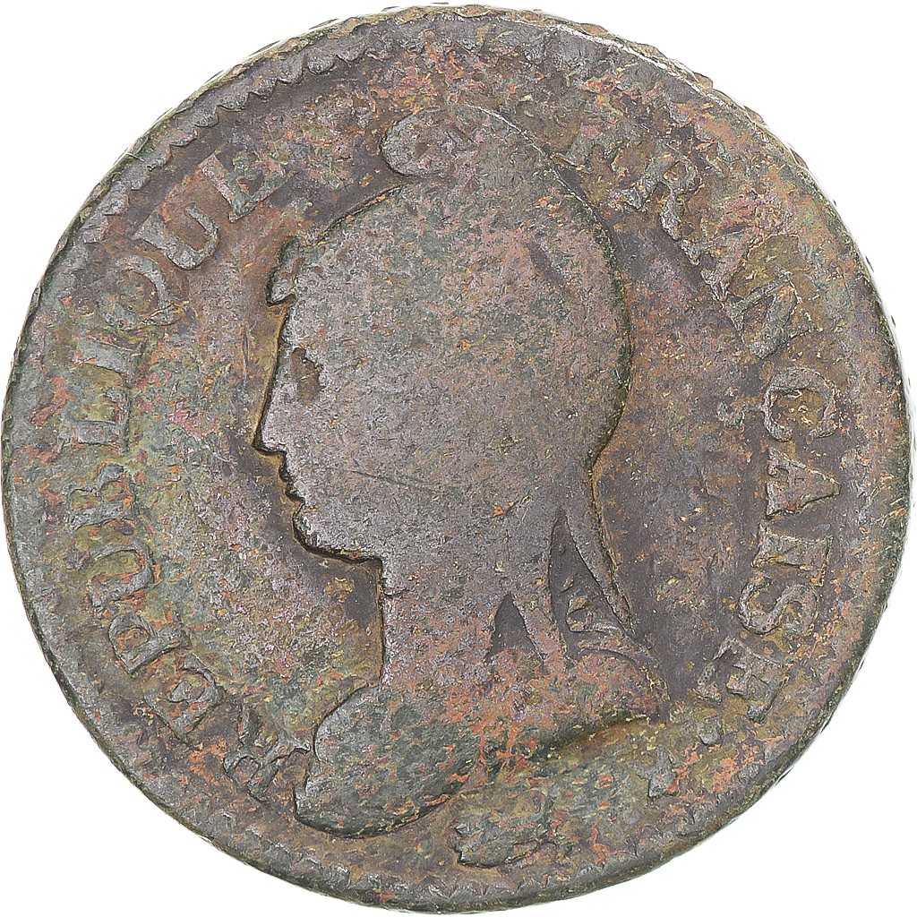Coin, France, Dupré, Decime, AN 8, Metz, , Copper, Gadoury:187a