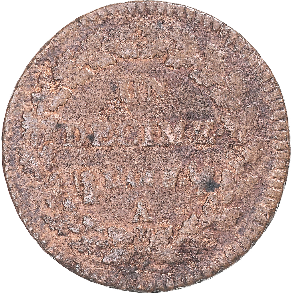 Coin, France, Dupré, Decime, AN 7, Paris, , Copper, Gadoury:187