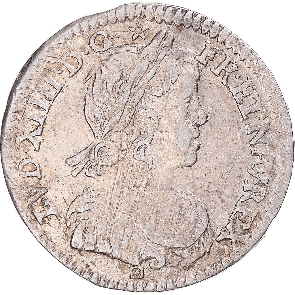 Coin, France, Louis XIV, 1/12 Ecu à la mèche longue, 1659, Limoges, EF