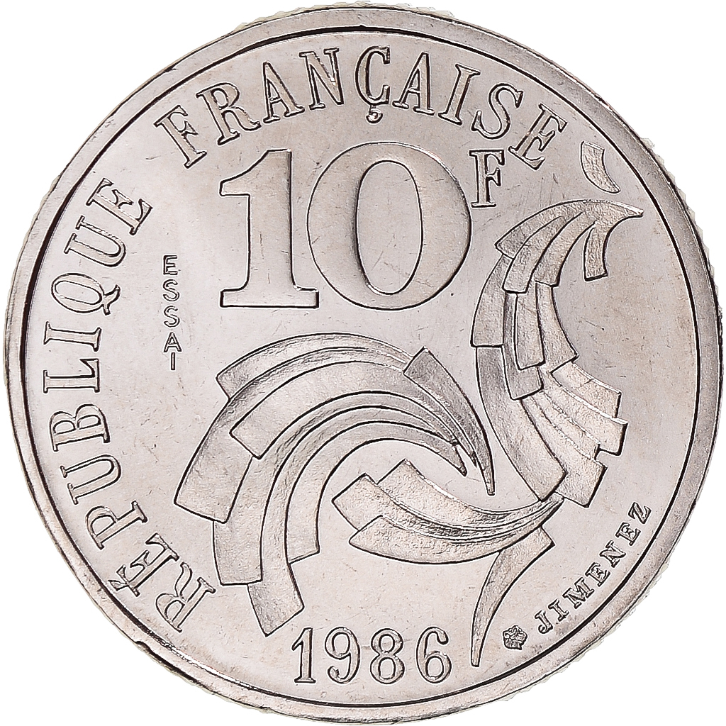 Coin, France, Jimenez, 10 Francs, 1986, Monnaie de Paris, ESSAI, 