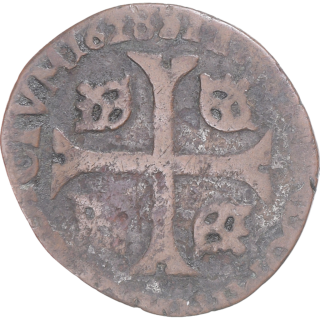 Coin, France, Louis XIII, Douzain, 1628, Nîmes, VF, Billon, Gadoury:19