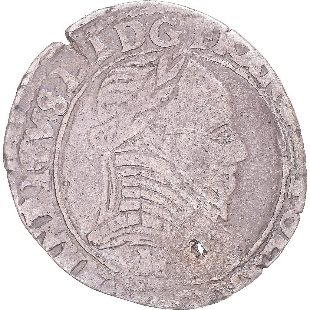 Coin, France, Henri III, La Ligue, 1/2 Franc au col plat, 1590, Toulouse