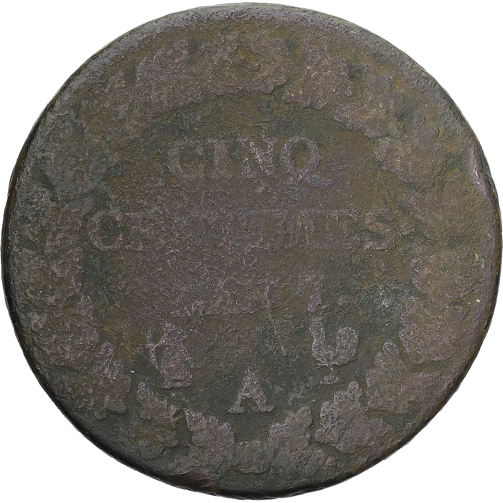 Coin, France, Dupré, 5 Centimes, AN 7, Paris, , Copper, Gadoury:126