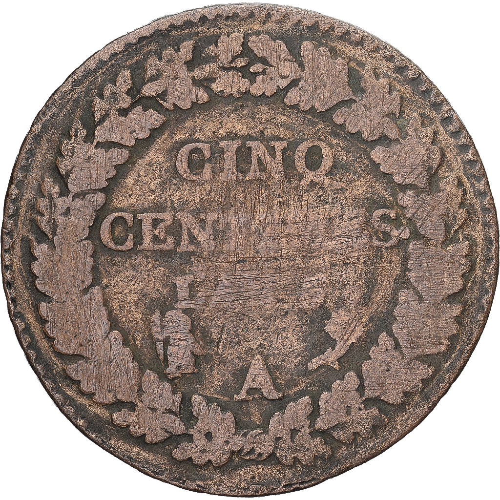 Coin, France, Dupré, 5 Centimes, AN 5, Paris, , Copper, Gadoury:126