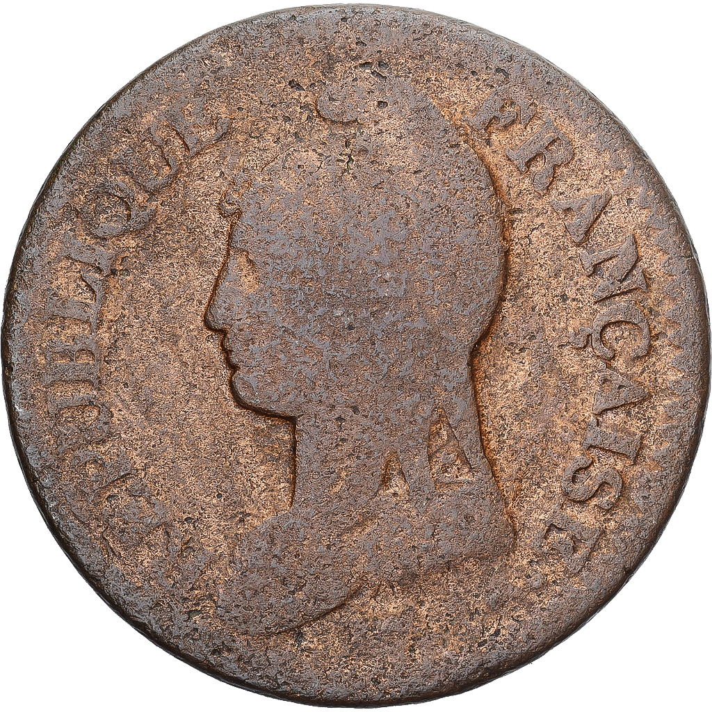 Coin, France, Dupré, Decime, AN 8, Strasbourg, , Copper, Gadoury:187a