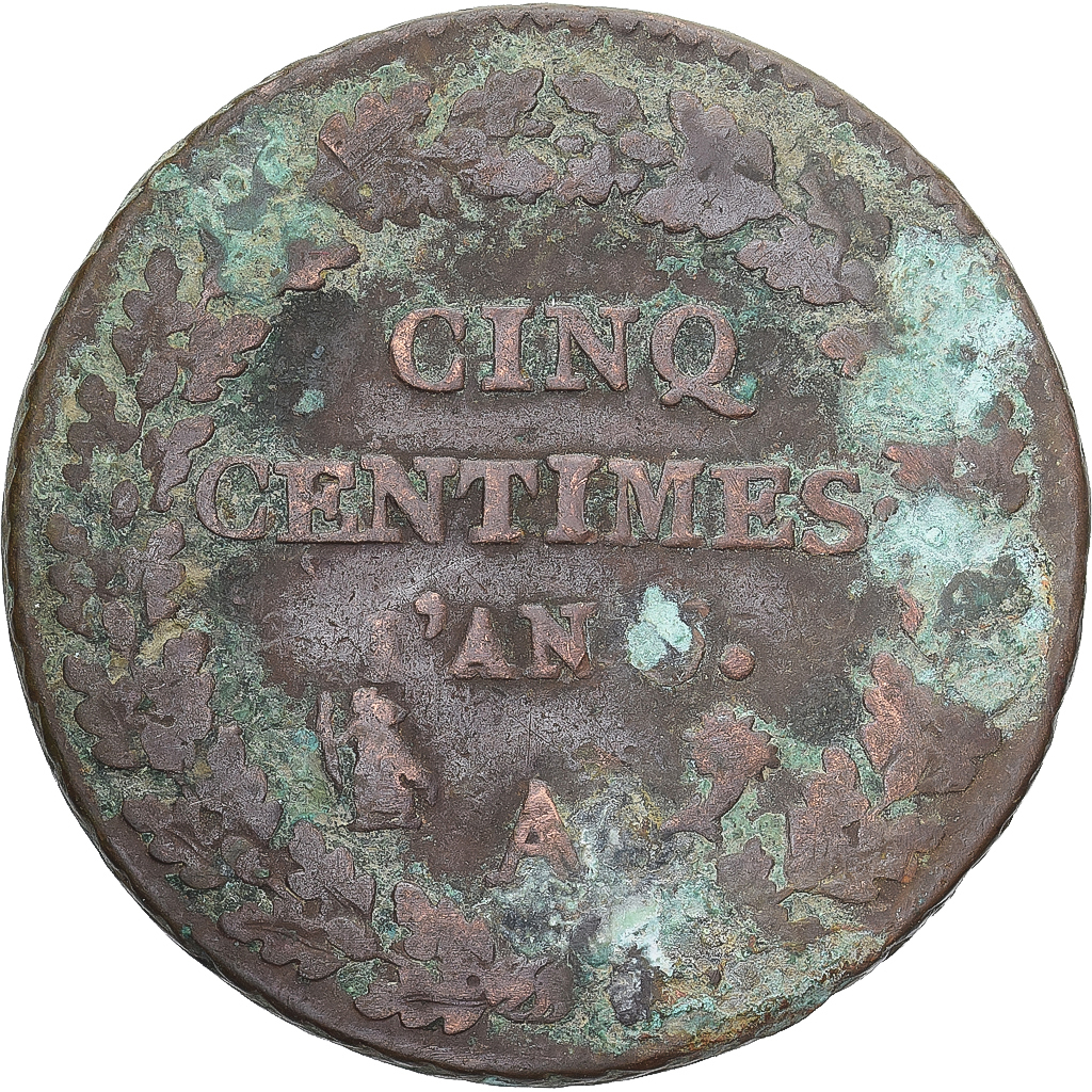 Coin, France, Dupré, 5 Centimes, Paris, , Copper, Gadoury:126/126a