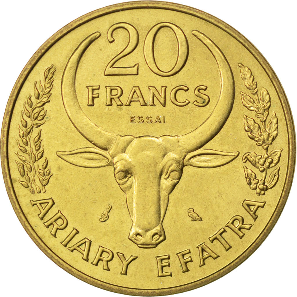 Coin, Madagascar, 20 Francs, 1970, Paris, , Aluminum-Bronze, KM:E10