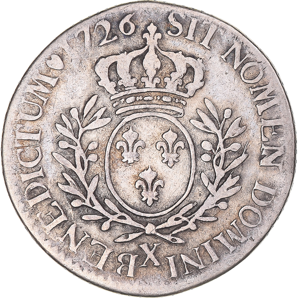 Coin, France, Louis XV, 1/5 Écu aux branches d'olivier, 1726, Amiens