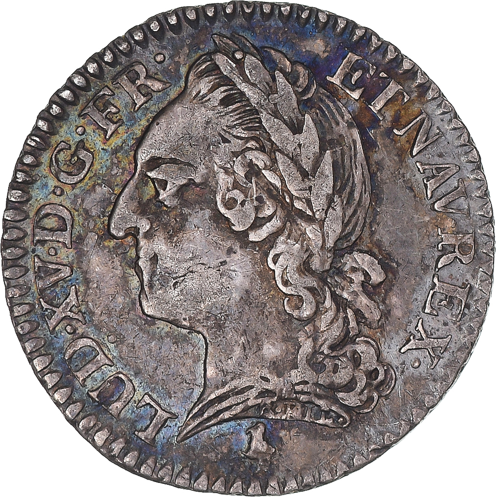 Coin, France, Louis XV, 1/10 Écu à la vieille tête, 12 Sols, 1/10 ECU, 1771