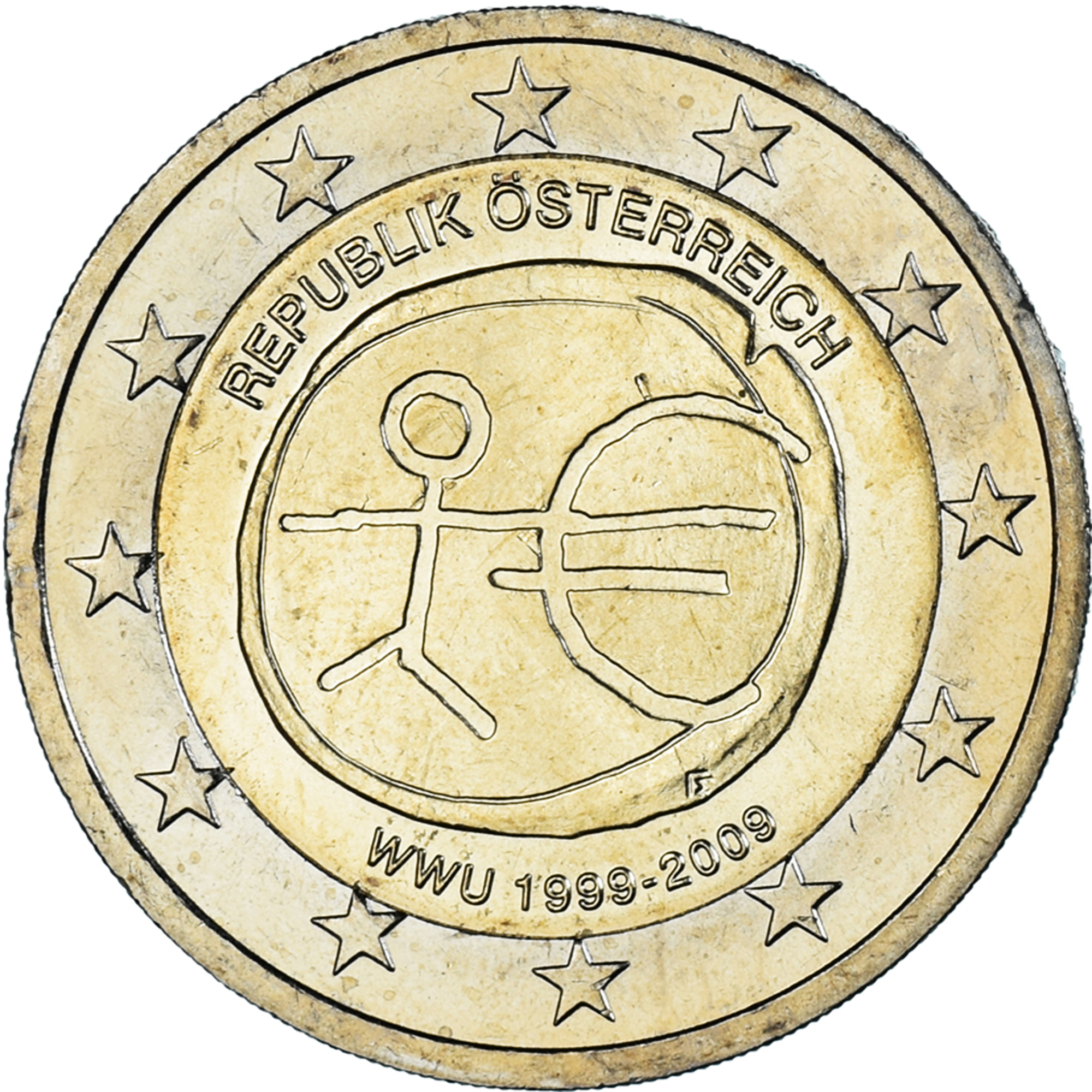 2 euro wwu 1999 bis 2009 wert österreich