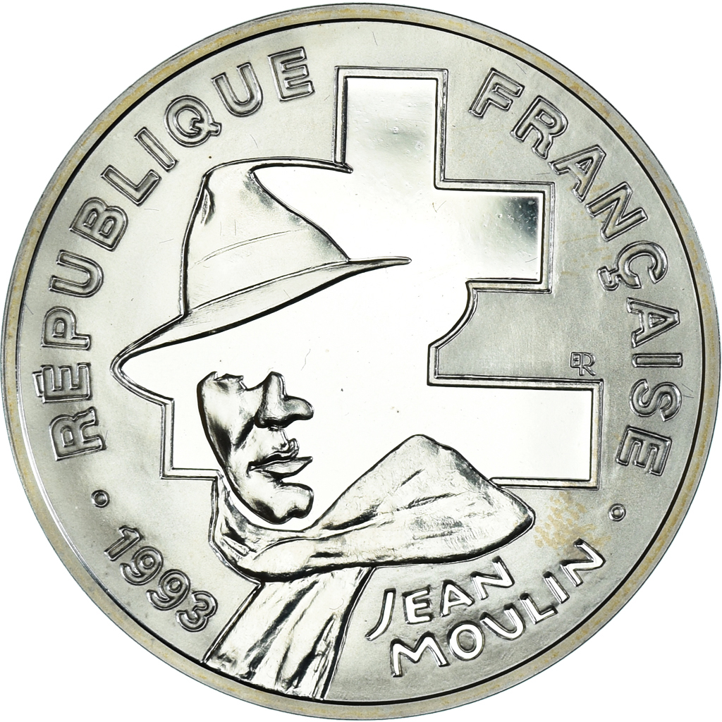 Coin, France, Jean Moulin, 100 Francs, 1993, Monnaie de Paris, BE, 