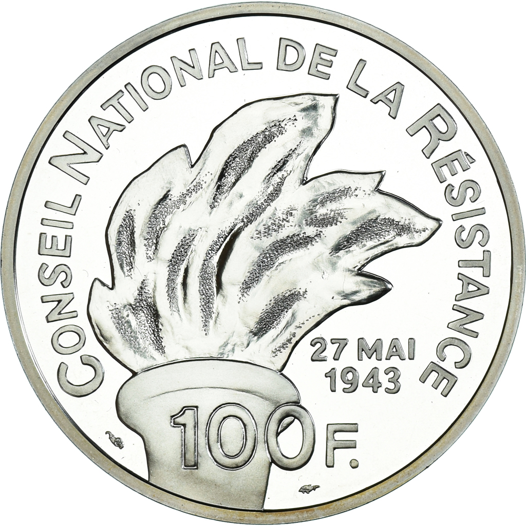 Coin, France, Jean Moulin, 100 Francs, 1993, Monnaie de Paris, BE, 