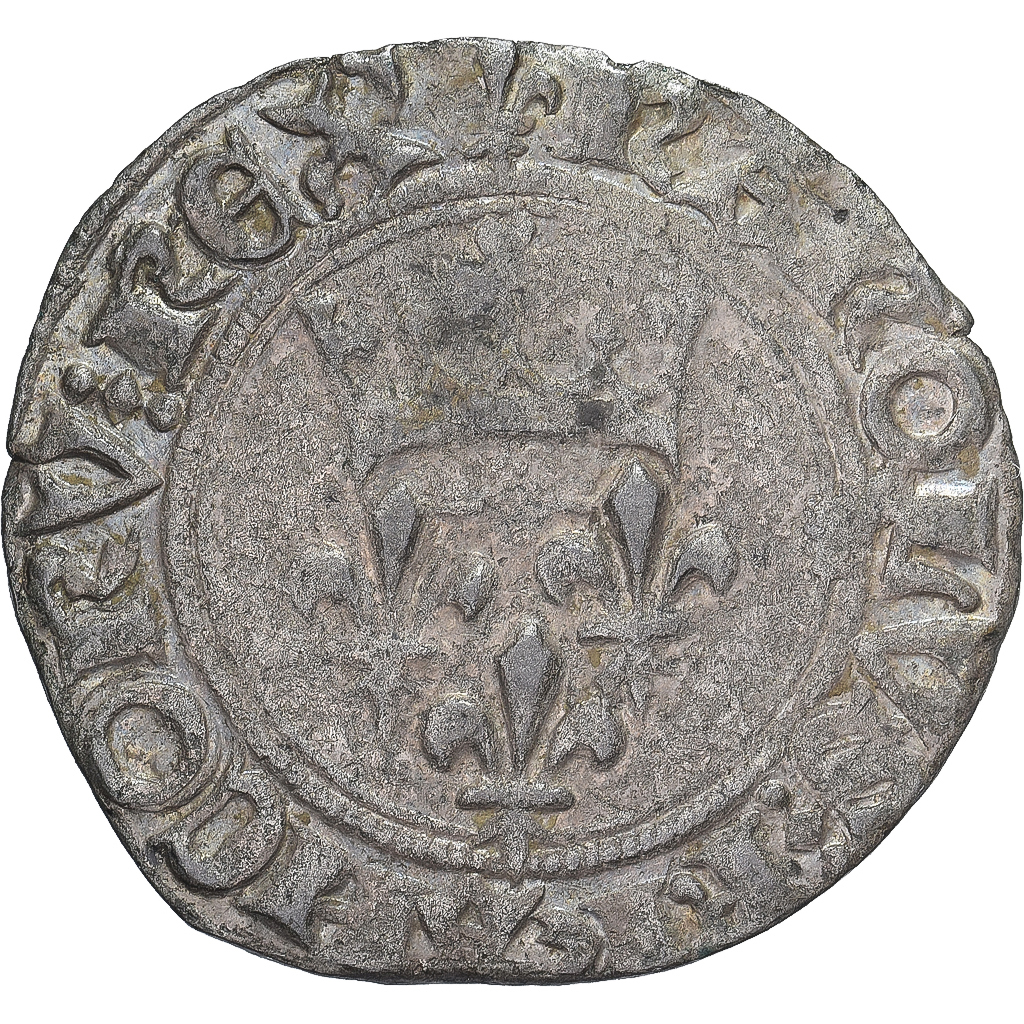 Coin, France, Charles VI, Gros florette, , Billon, Duplessy:387