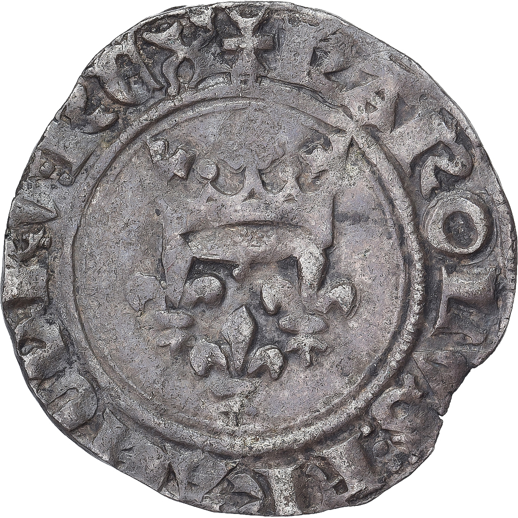 Coin, France, Charles VI, Gros florette, Paris, , Billon, Duplessy:387