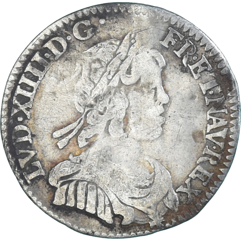 Coin, France, Louis XIV, 1/12 Ecu à la mèche courte, 1645, Paris, VF