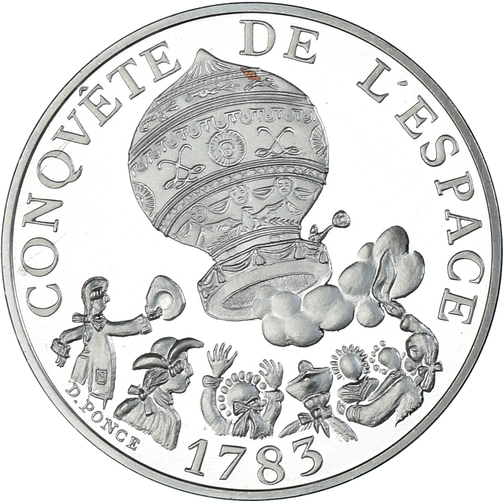 Münze, Frankreich, Conquête de l'espace, 10 Francs, 1983, MDP, Piéfort