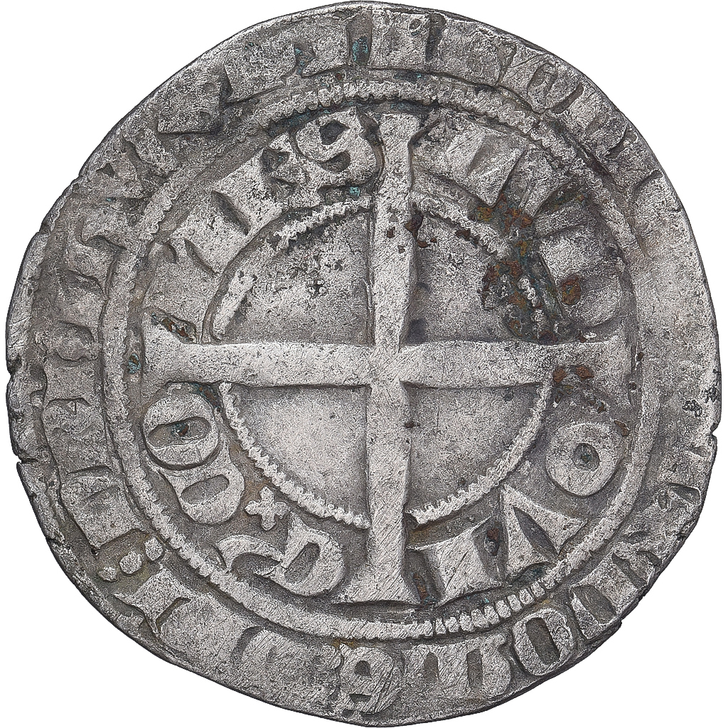 Coin, France, Flanders, Louis II de Mâle, Gros, 1346-1384, , Silver