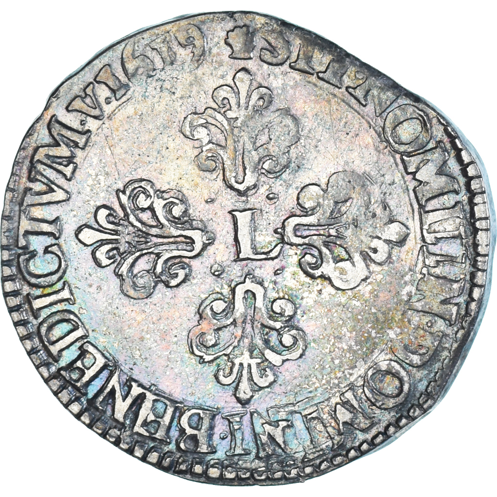 Coin, France, Louis XIII, 1/2 Franc, buste enfantin au col fraisé, 1619