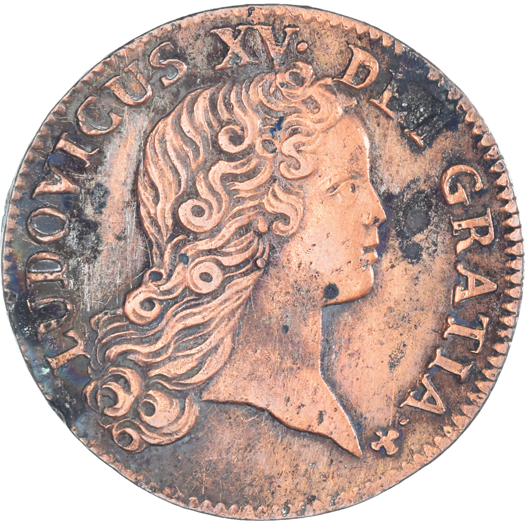 Coin, France, Louis XV, Sol au buste enfantin, 1719, Paris, AU, Copper