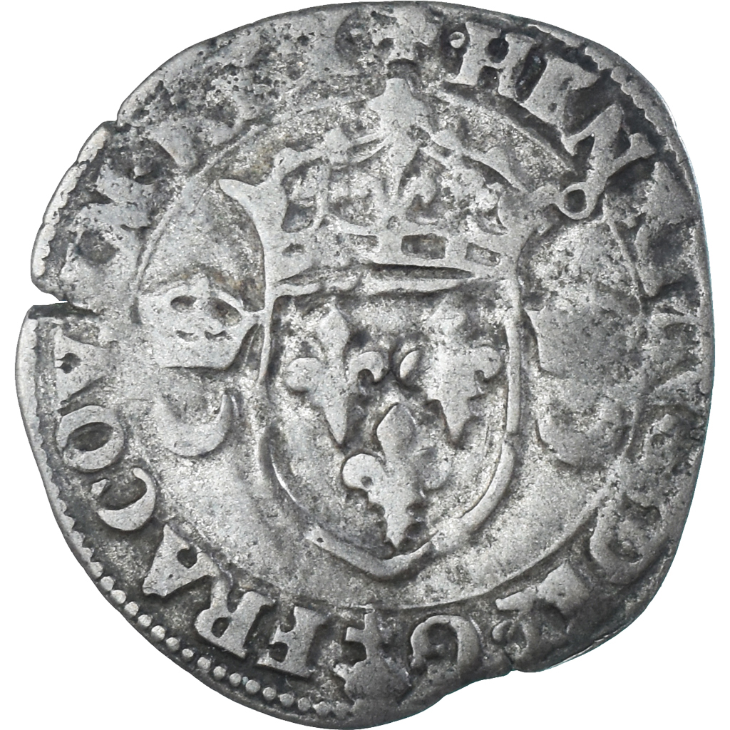 Coin, France, Henri II, Douzain aux croissants, 1550, Montélimar, 