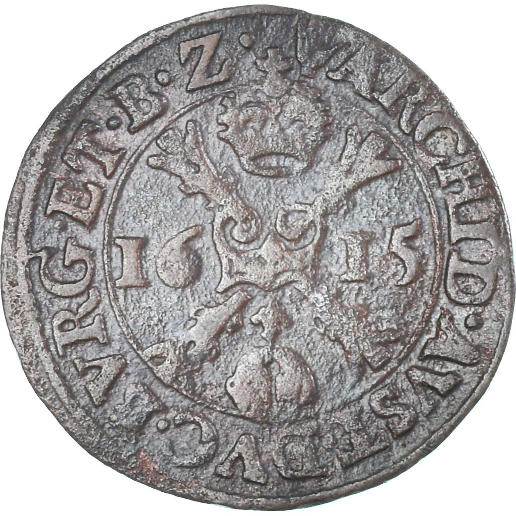 Coin, Spanish Netherlands, Albert & Isabella, Duit, 1615, Anvers, 