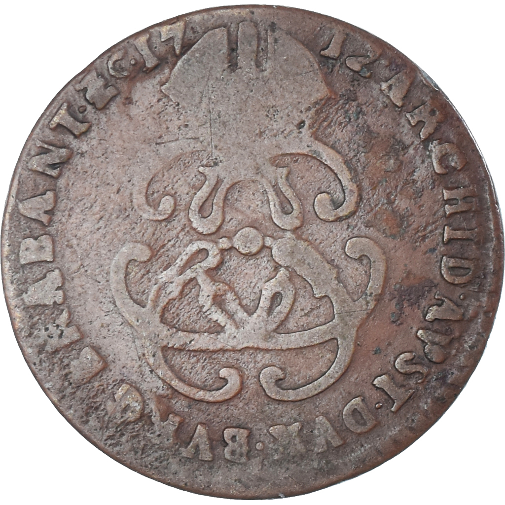 Coin, Austrian Netherlands, Charles VI, Liard, Oord, 1712, Brussels, 
