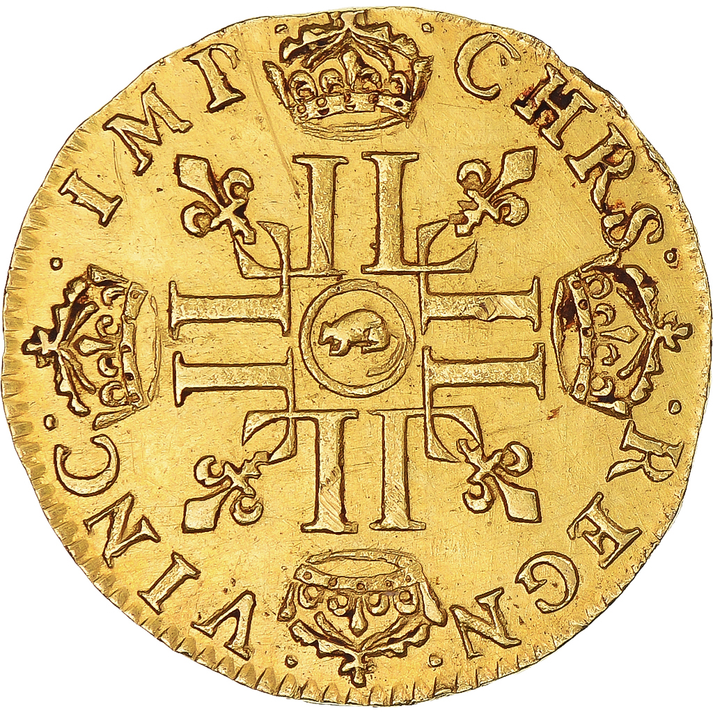 France, Louis XIV, 1/2 louis d'or à la mèche longue, 1652, Arras, Gold