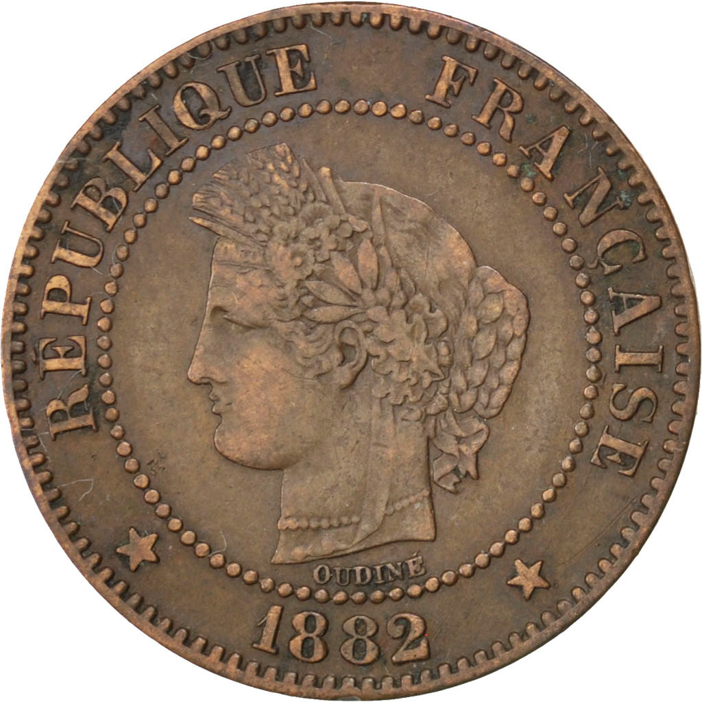 Coin, France, Cérès, 2 Centimes, 1882, Paris, , Bronze, KM:827.1