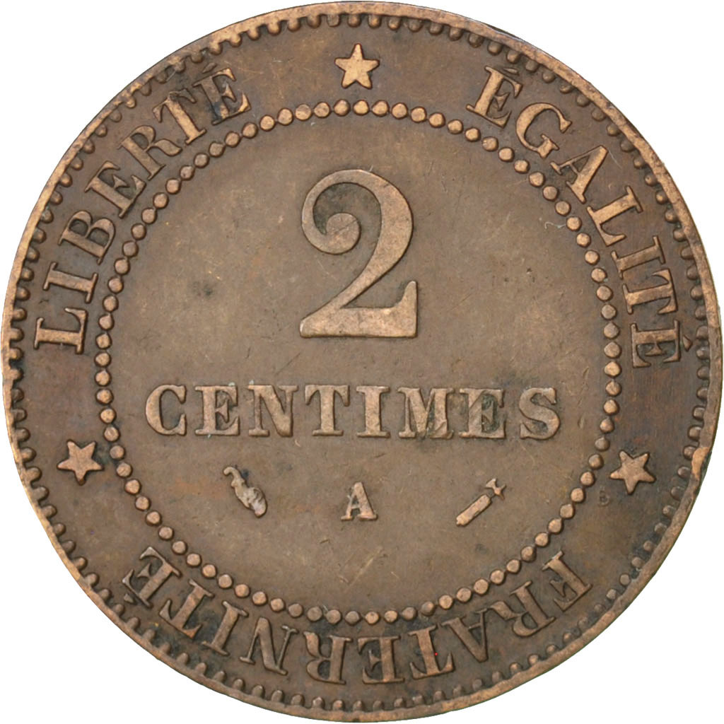 Coin, France, Cérès, 2 Centimes, 1882, Paris, , Bronze, KM:827.1